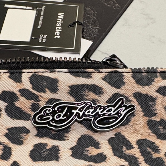 Ed Hardy Leopard Wristlet with Heart Motif - Picture 3 of 8